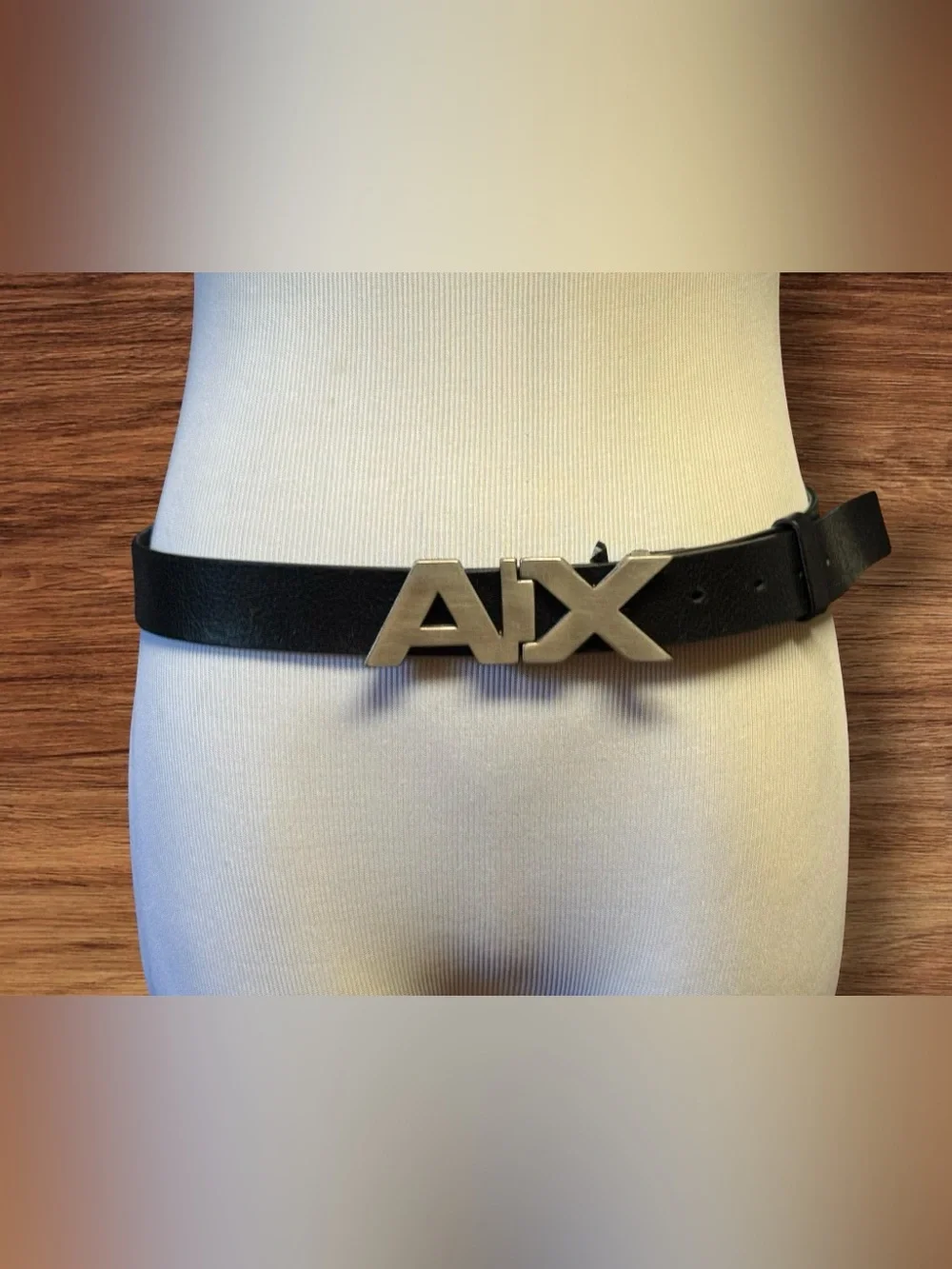 Armani Exchange Plate Buckle Belt 100% leather color Black Mens SZ 32